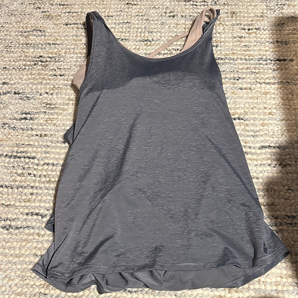 Lululemon Athletica Gray and Beige Layered Tank